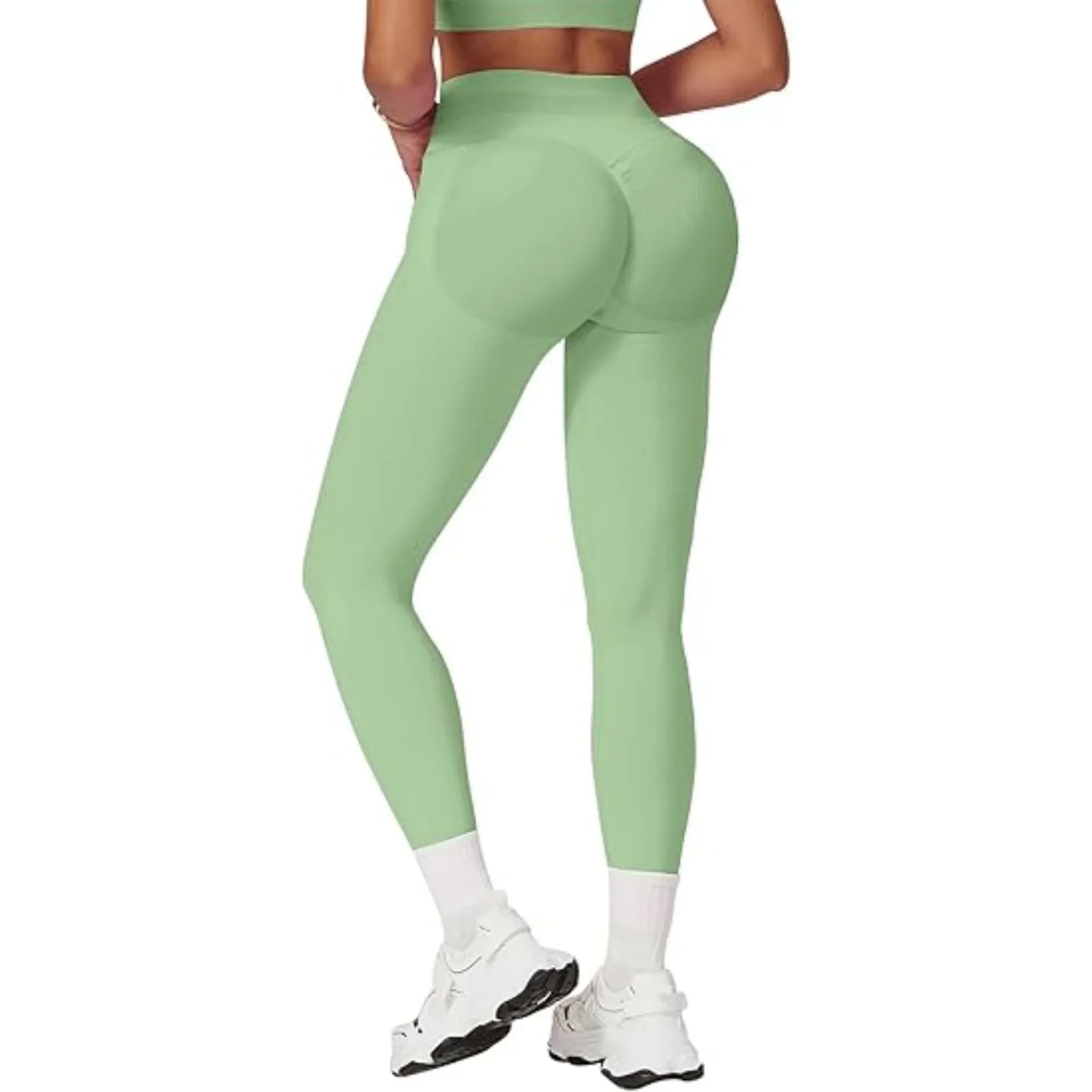 Women Gym Yoga Training Pants Three Leg High Waist Peach Hip Tight Nine Leg Pants Elastic Sports Pants With logo - Teglex