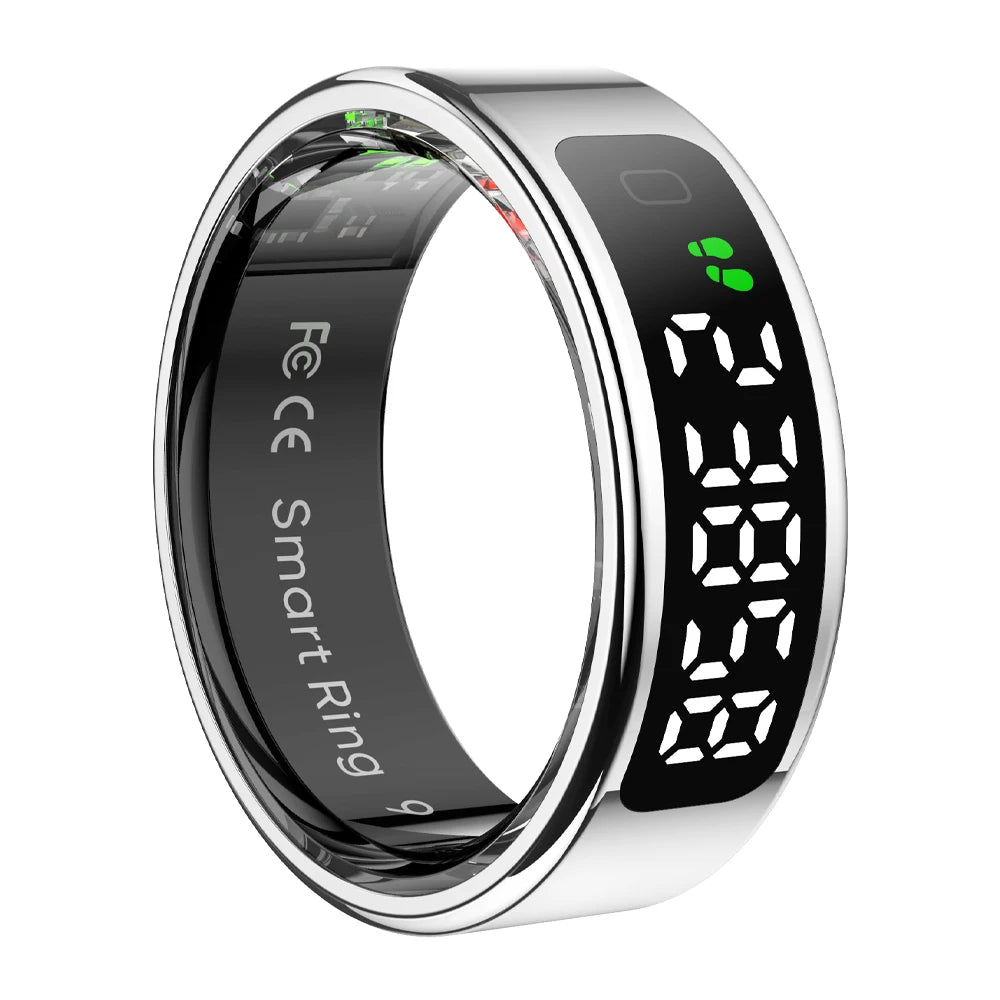 2025 COLMI R12 Smart Ring with Display Screen and Touch, Wireless Charging, Health Manager, 5 ATM Waterproof For Men Women - Teglex