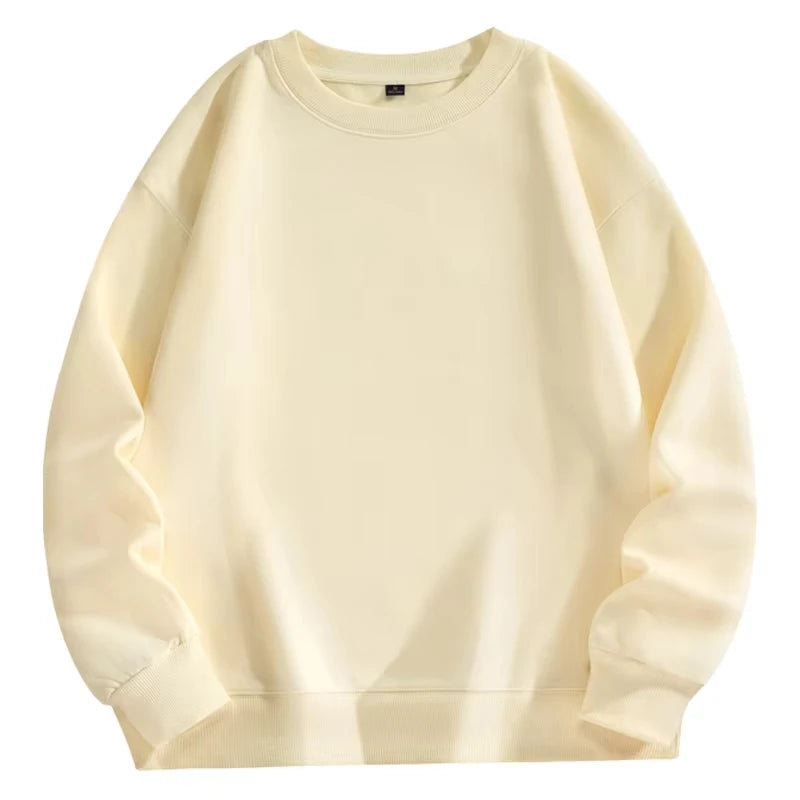 Trendy Versatile Sweatshirt Men's Solid Color Autumn and Winter Hot-selling Simple and Comfortable Unisex Round-neck Sweatshirt
