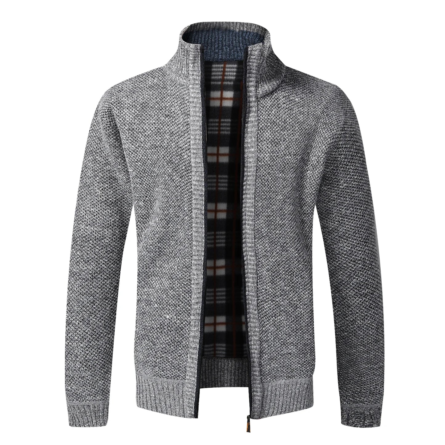 Autumn Winter Warm Cardigan Men Fleece Sweaters Full Zip Jackets Slim Fit Luxury Brand Knitted Sweater Coat American Jersey - Teglex