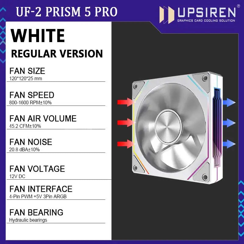 UPSIREN UF-2 PRISM 5 PRO 12CM ARGB PC Gehäuselüfter