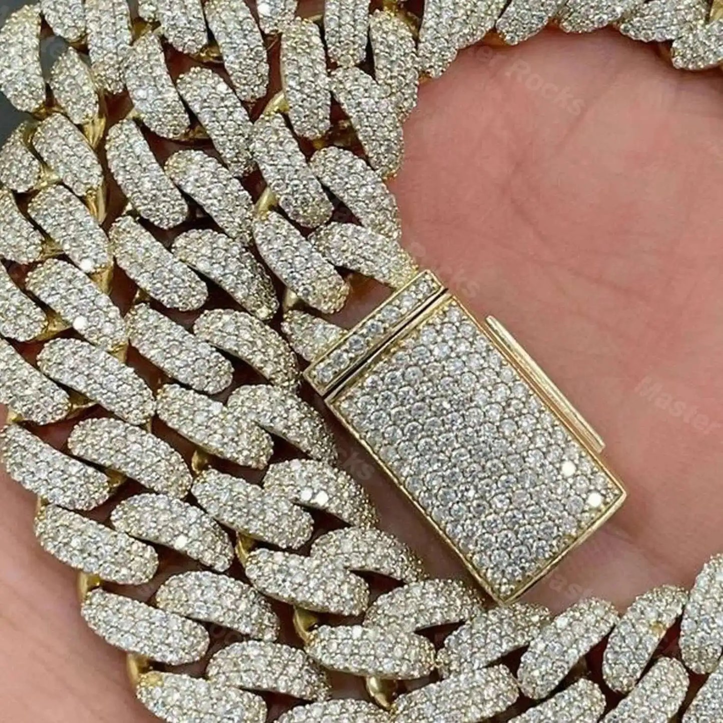 12MM 3rows Vvs Moissanite Studded Miami Cuban Link Chain 925 Sterling Silver Moissanite Iced out Cuban Chain Hip Hop Boutique Store Store