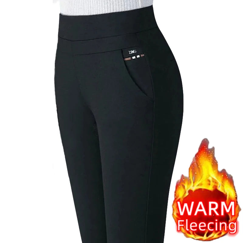 Damen Warme Winter Plüsch Slim Bleistifthose Skinny Leggings