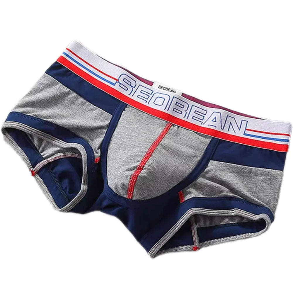 Herren Sexy Baumwoll Boxer Slips | U-Beutel Kontrastfarbe