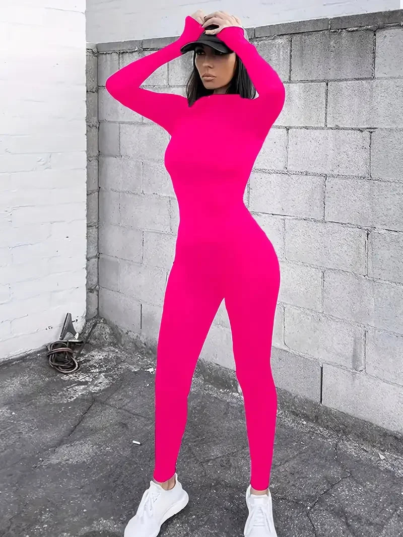 Long Sleeve Ski Jumpsuit | Slim Fit Sportwear Romper