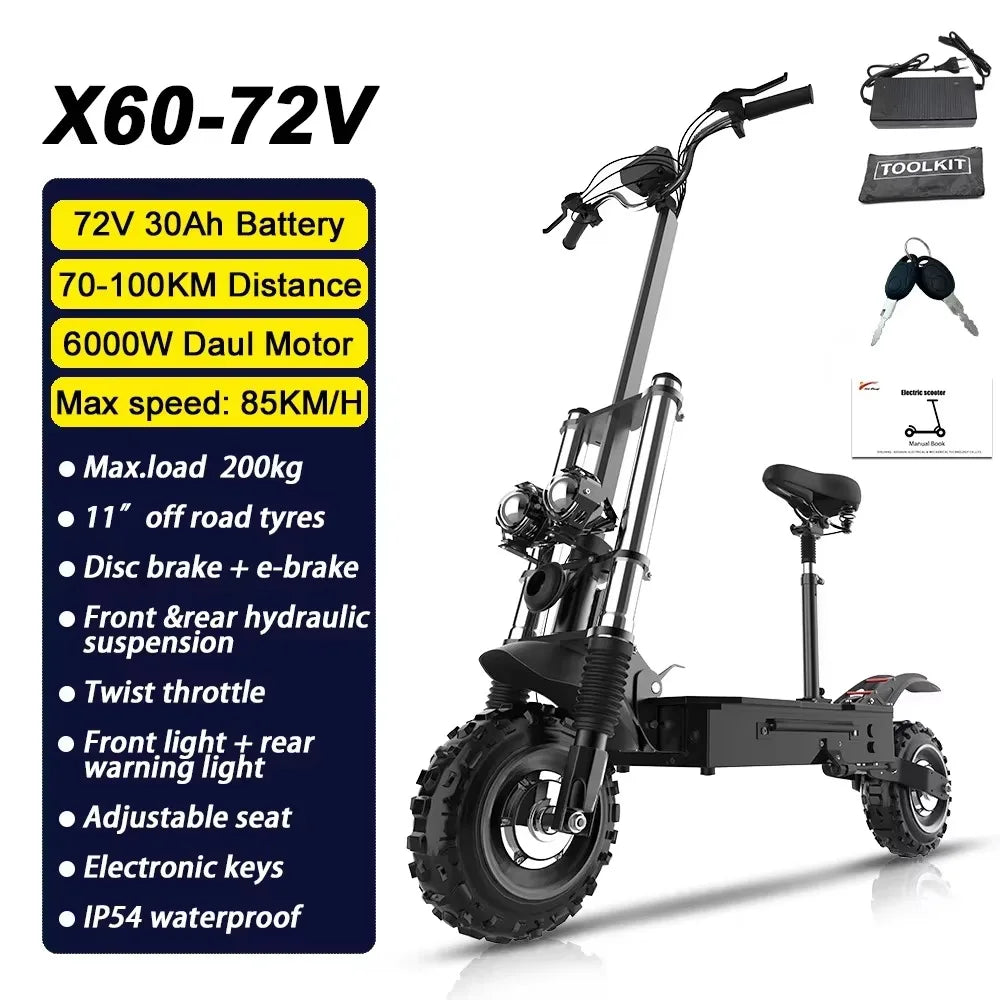 Adult Off-Road Foldable E-Scooter 36V-72V Options