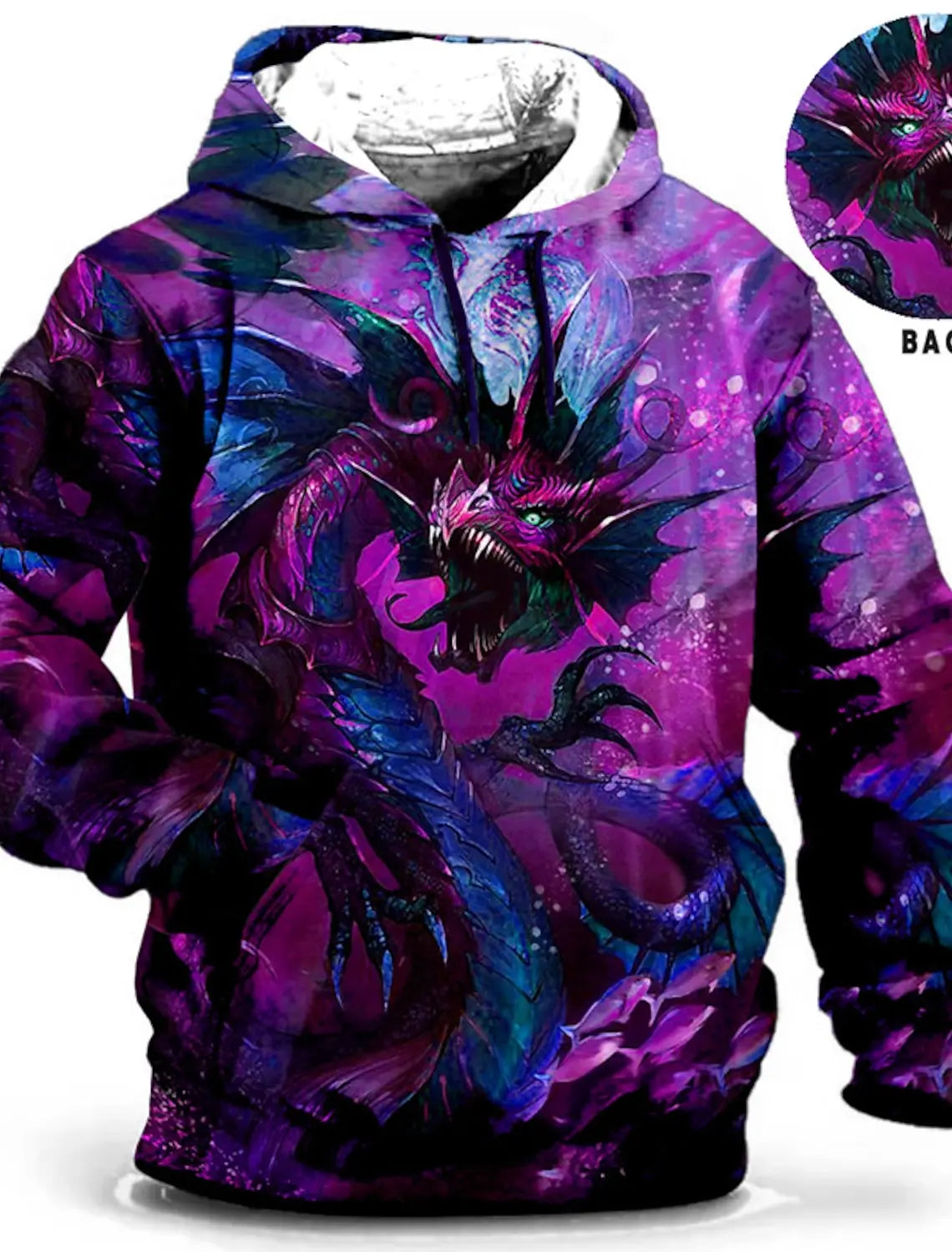 Dragon 3D Hoodie Men's Graphic Streetwear Pullover