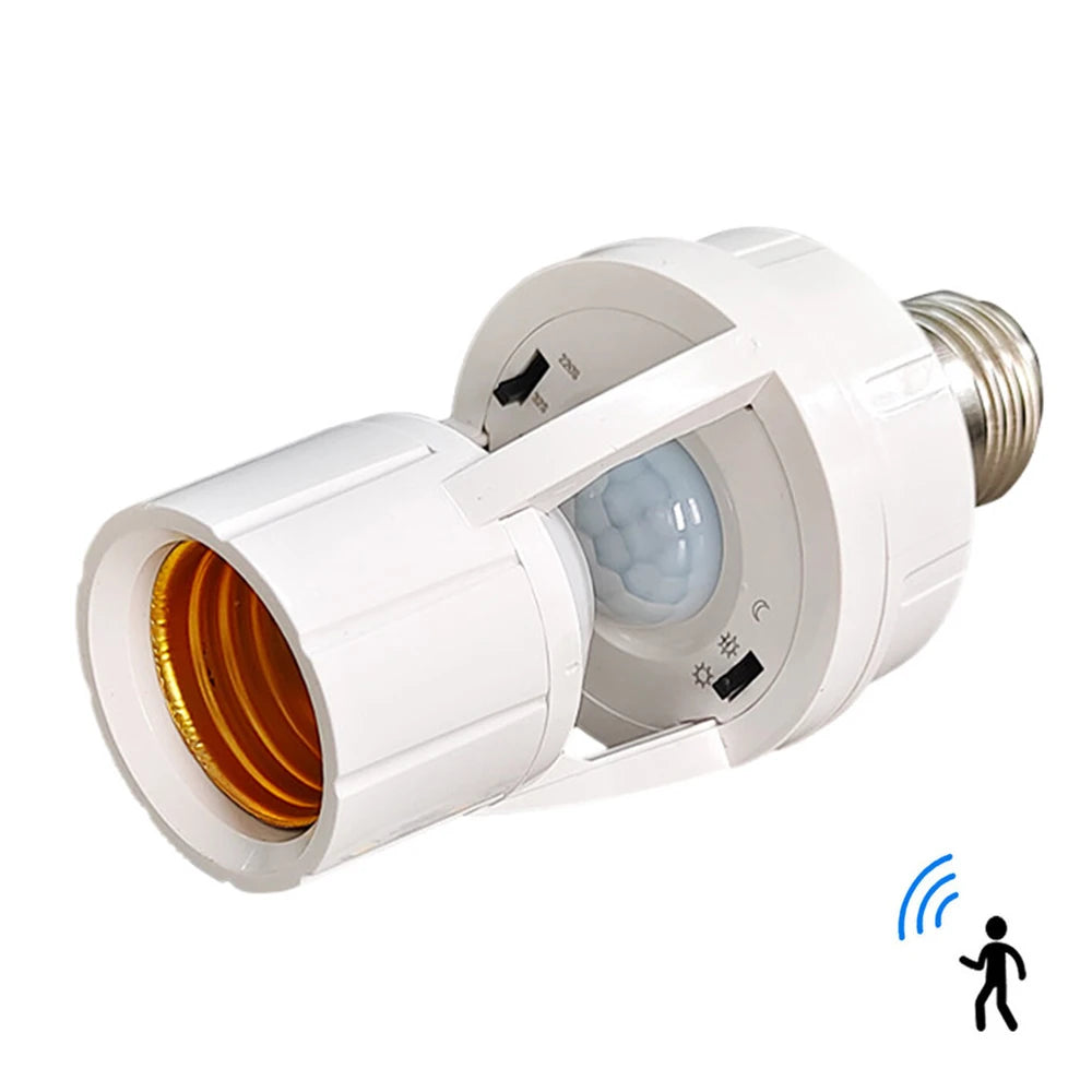 Intelligente Bewegungssensor-Glühbirnenfassung E27 PIR-Induktionssensor-Adapter Lampenfuß-Konverter Automatischer LED-Schalter AC 110V 220V