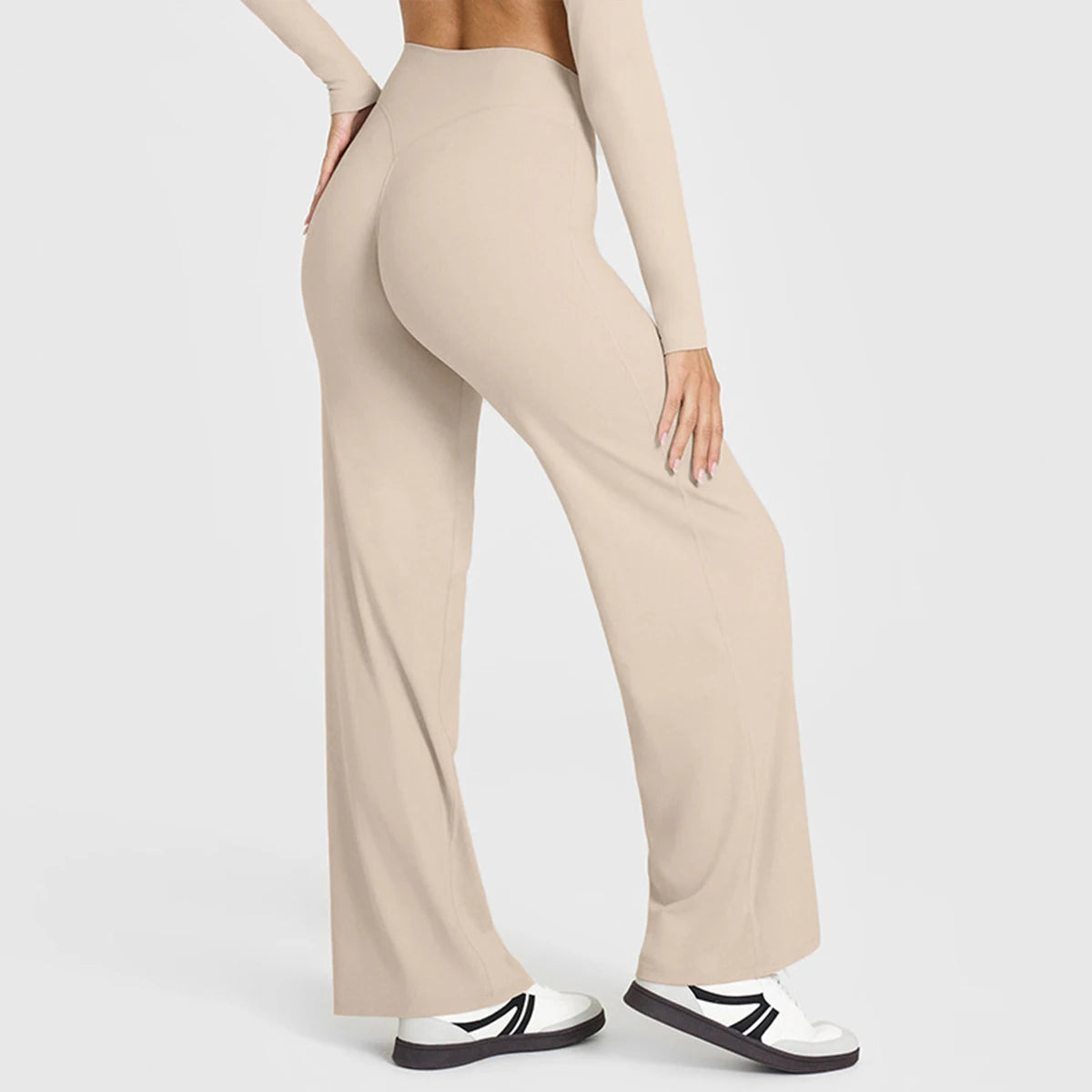 Active Flared Leggings Straight Leg Leggings Woman Wide-leg