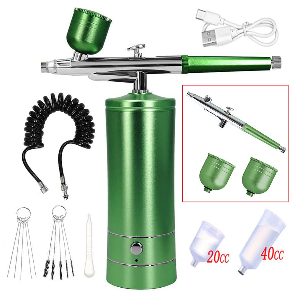 Airbrush Nail Art Malset mit Kompressor Mini Airbrush für Nail Art Kuchenmalerei Tragbare Handspritzpistole Airbrush Nagel