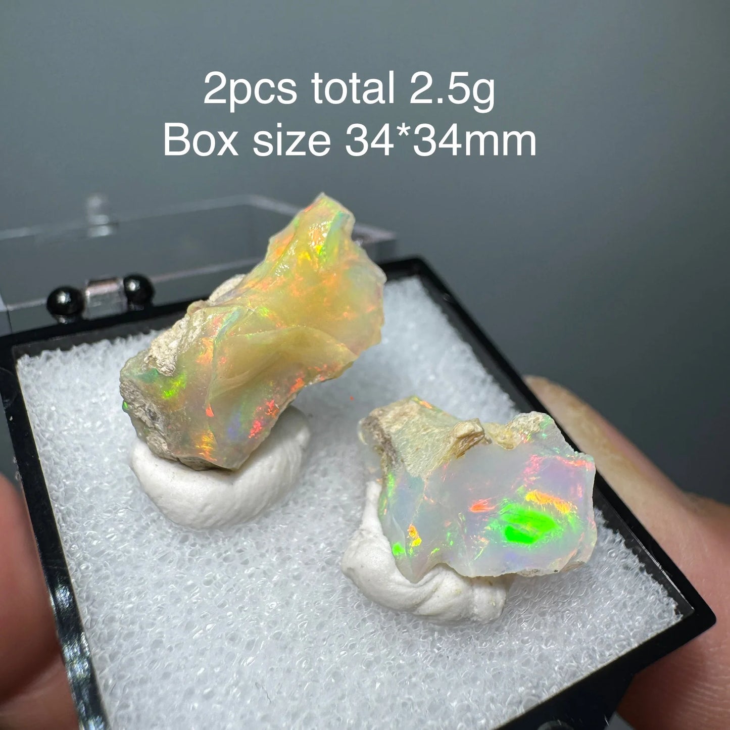 Natural Ethiopia Opal Gem Mineral Specimen Box