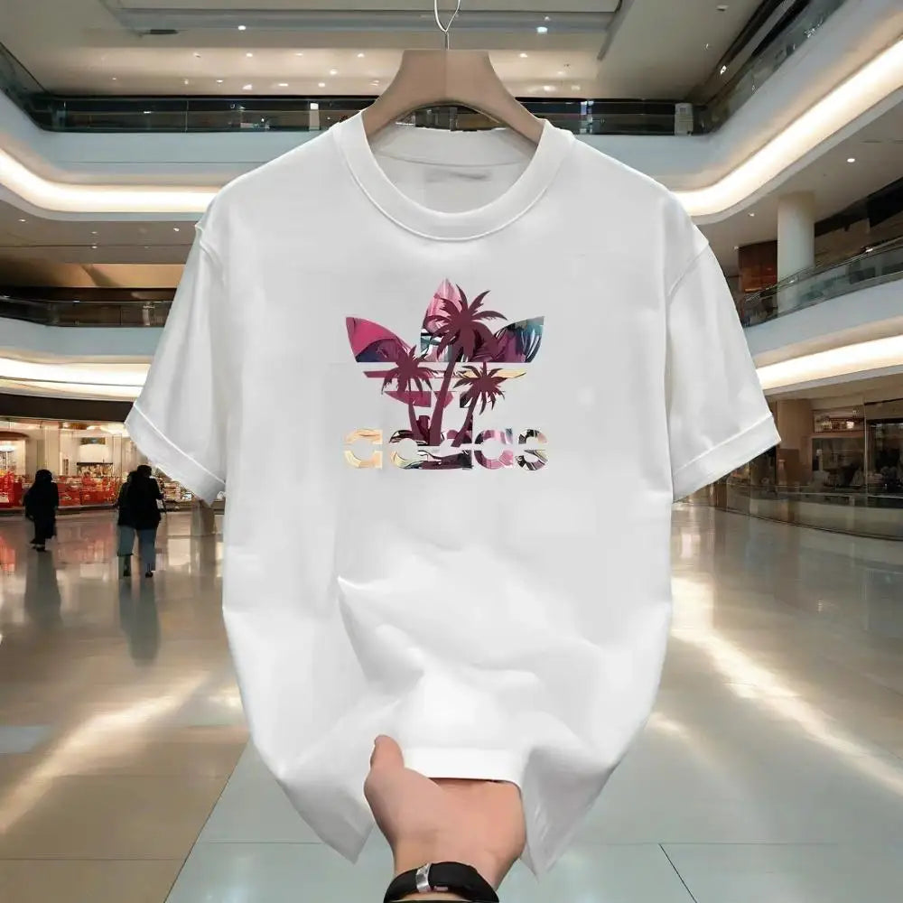 2025 American Retro Printed Short-sleeved T-shirt Men's and Women's Loose and Versatile Top Sports Comfortable Top - Teglex