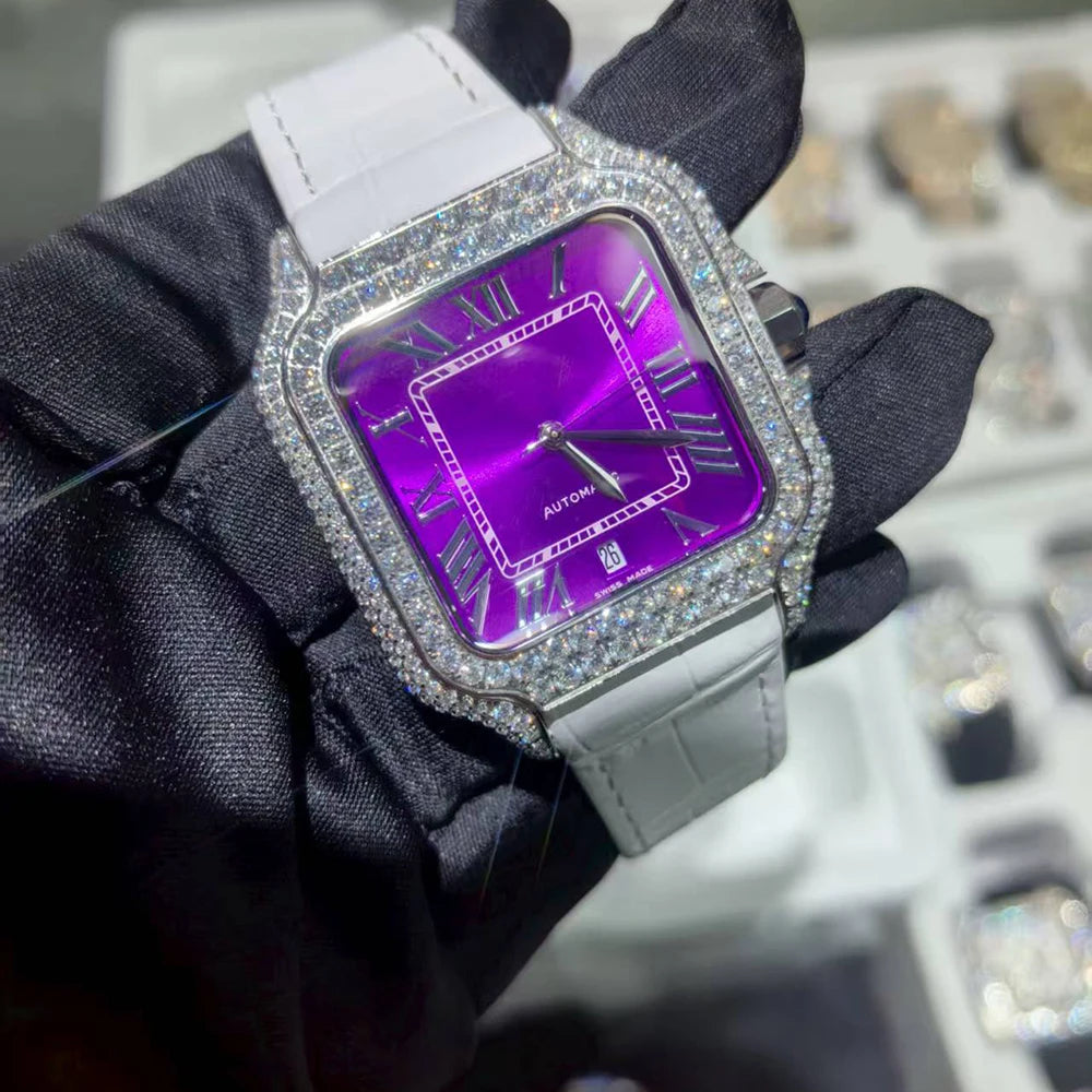 Vvs Moissanite Diamond Watch Hip Hop Top Luxury Iced Out Watch Pass Diamond Tester Vvs Moissanite Diamond Watch for Men - Teglex