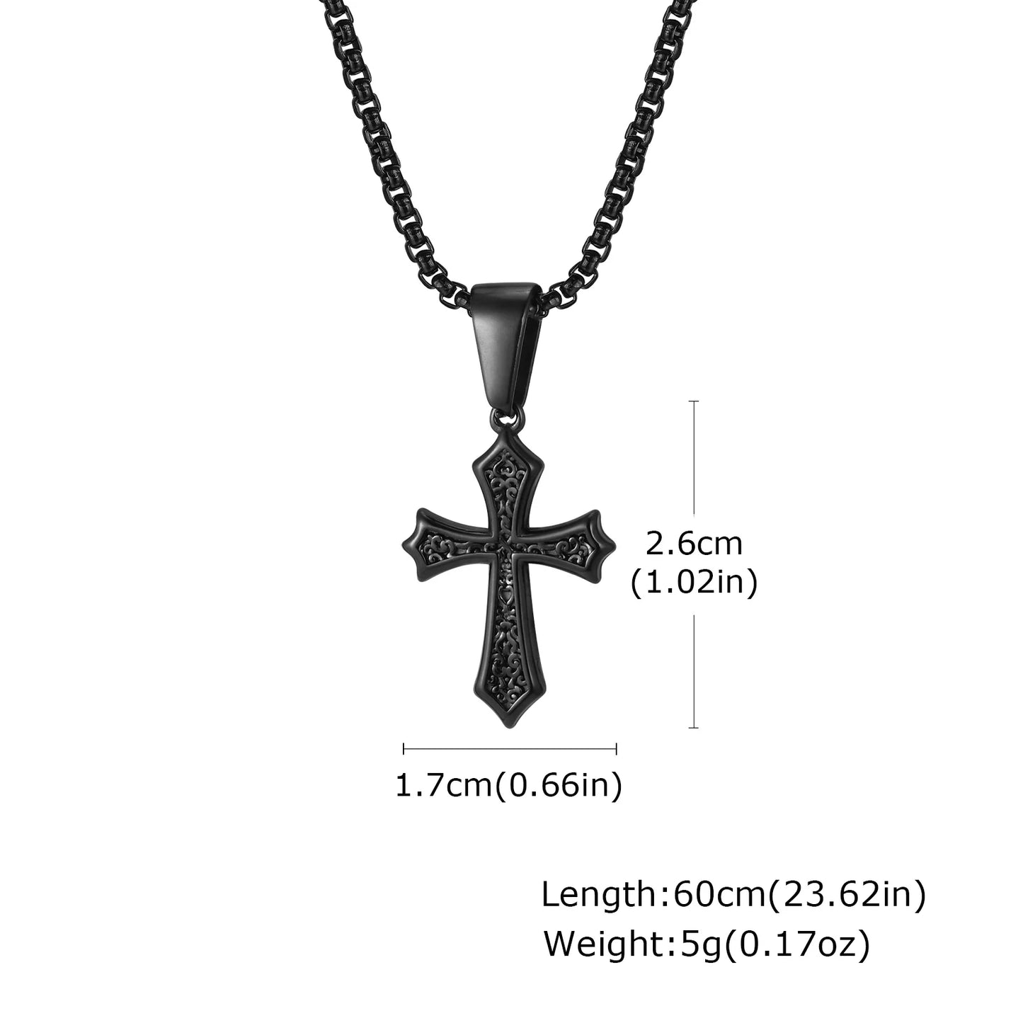 Edelstahl-Kreuzanhänger-Halskette – christliches Geschenk