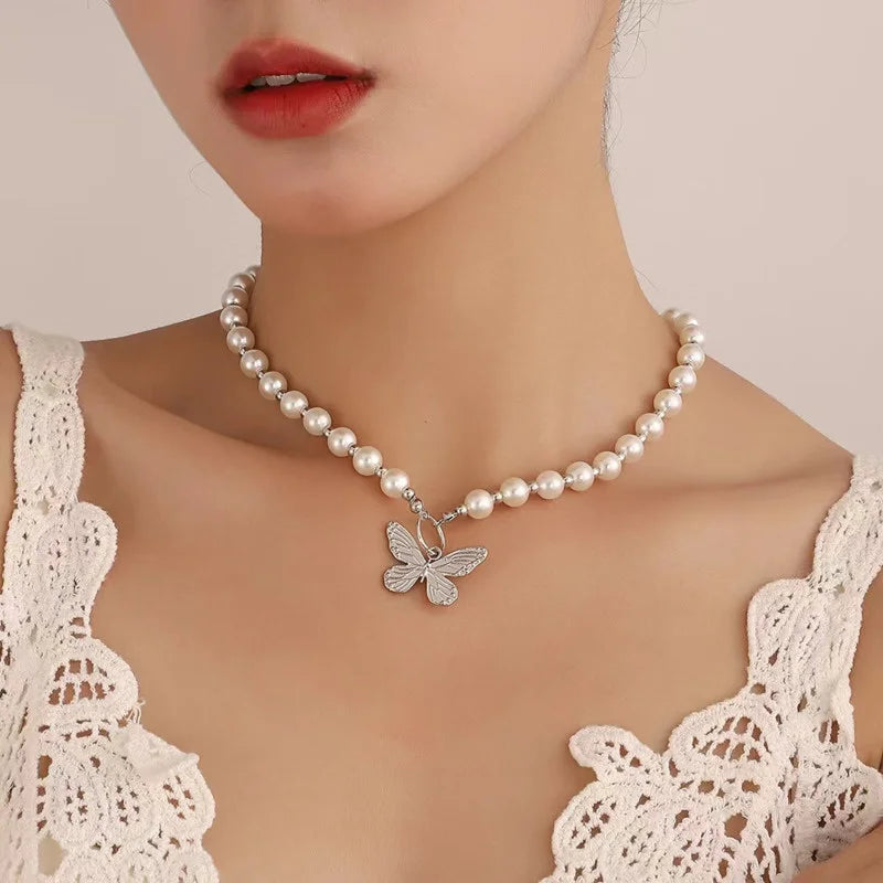 New Baroque Pearl Choker Necklace For Women Luxury Wedding Party Triple-layer Beaded Necklace Torques Ladies Trendy Jewelry Gift - Teglex
