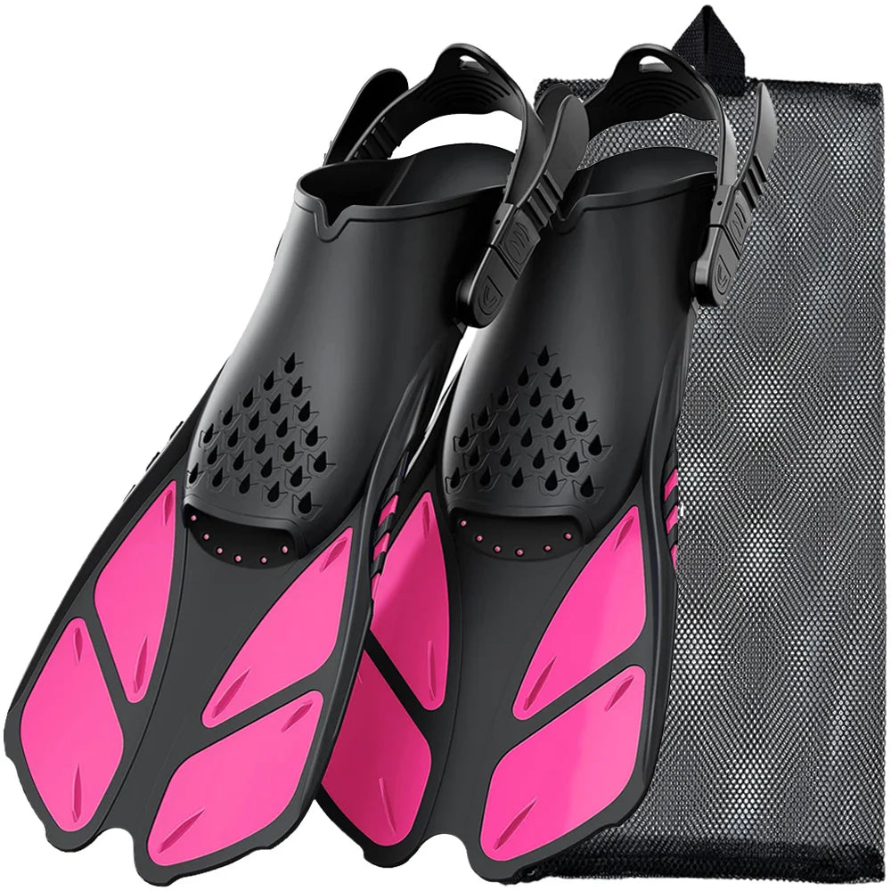 Snorkel Fins Adjustable Silicone Scuba Diving Flippers