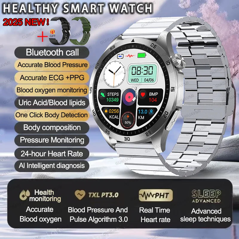ECG PPG Smartwatch | BP Blood Lipids Bluetooth - Teglex