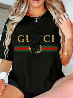 Damen Freizeit Vielseitiges Kurzarm T-Shirt Schwer