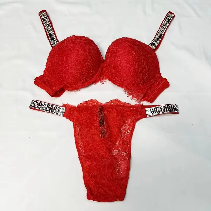 Women's Push-Up Lace Bra & Panty Lingerie Set