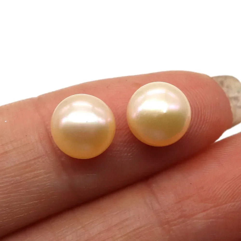 Bread Shape Beads Natural Freshwater Pearls Half Hole Diy Jewelry Making Women's Earrings Necklace Pendant Accessories - Teglex