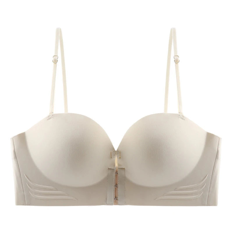 FINETOO Vorderverschluss Sexy Push Up BH Damen Unsichtbare BHs Unterwäsche Dessous Für Weibliche Büstenhalter Trägerloser Nahtloser Bralette
