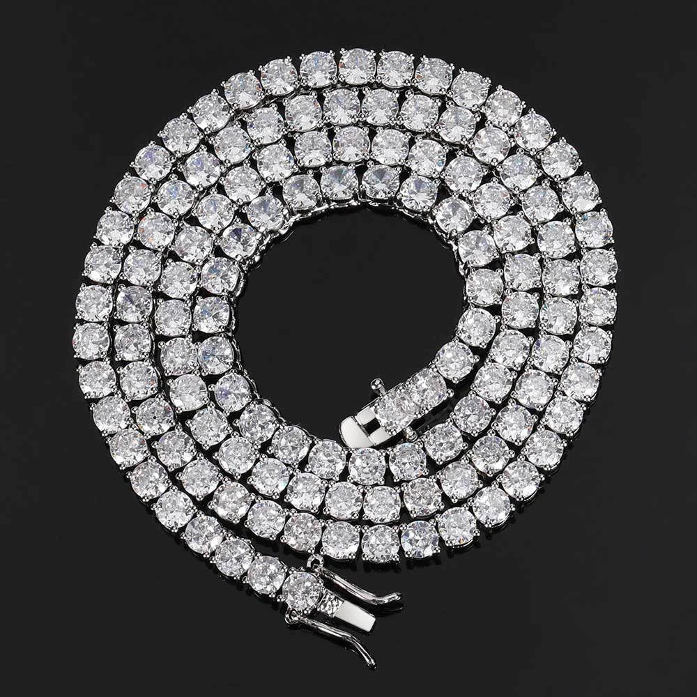 Moissanite Tennis Necklace GRA 925 Silver Women's Chain - Teglex