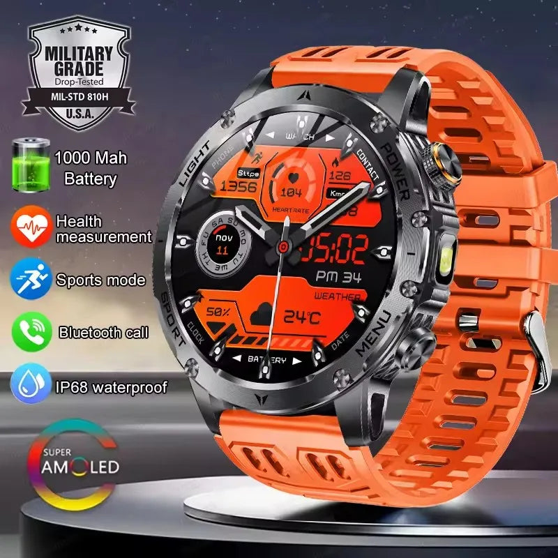 T-Rex 3 Military Grade 1000mAh Battery Smart Watch IP68 Waterproof GPS Bluetooth call AMOLED HD Men Sports 2025 New Smartwatch - Teglex