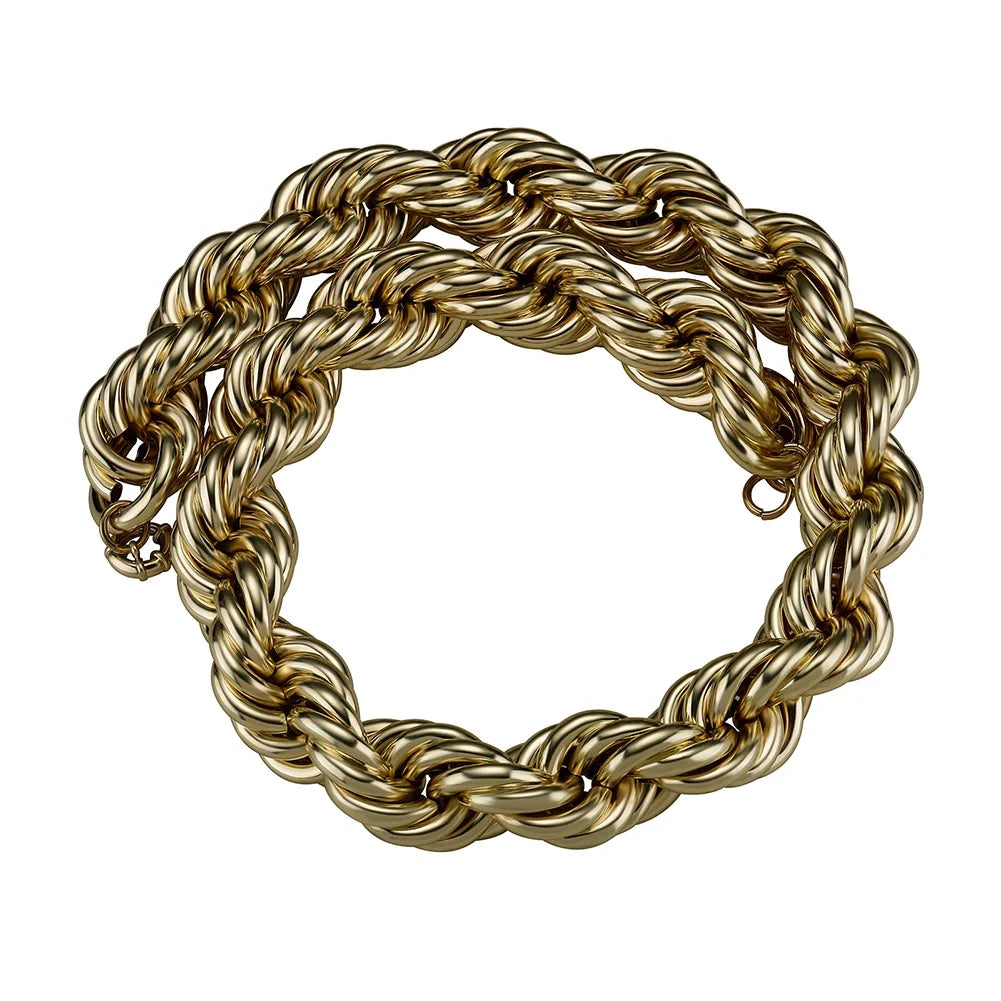 New 30MM Rope Chain Stainless Steel Mens Luxury Necklace Hip Hop Heavy Metal Punk Jewelry 30" for Party Gift