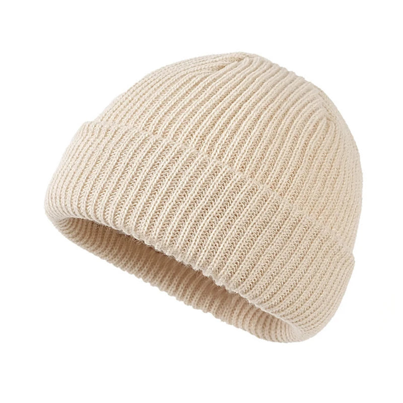 Rimiut Knitted Hat for Men & Women Caps Wool Fashion Simple Warm Skullies Beanies Solid Autumn Winter Beanie Cap Trendy Style - Teglex