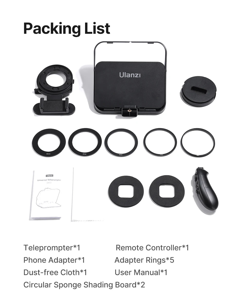 Ulanzi RT02 Universal Teleprompter for Camera & Phone