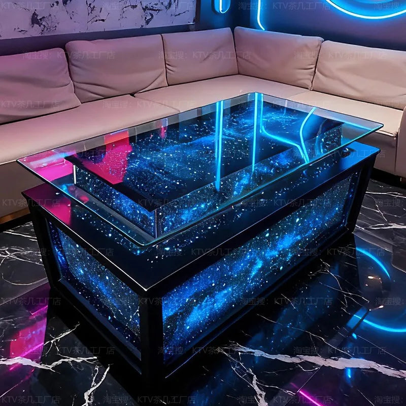 Luminous Tempered Glass Coffee Table Custom Color & Size