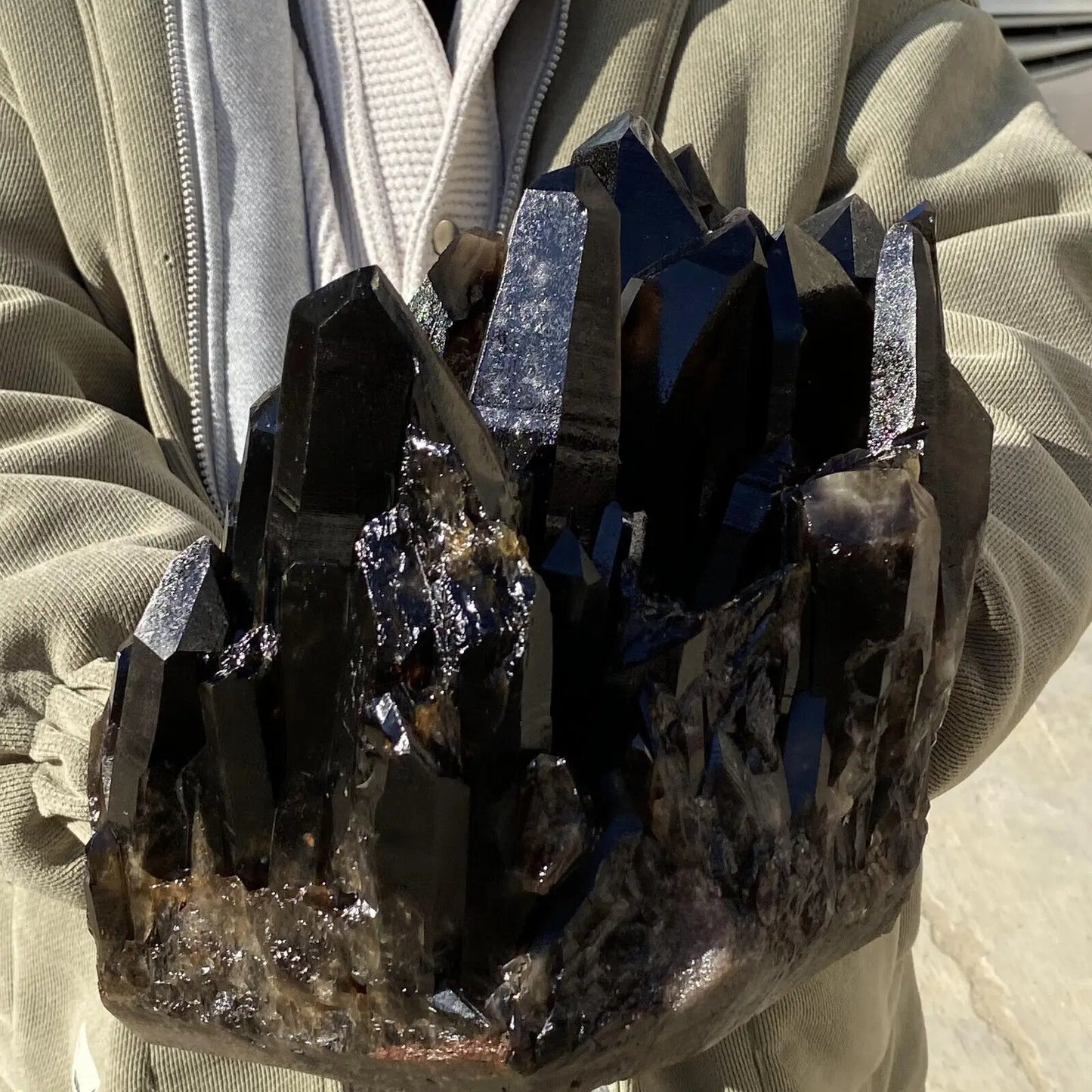 Natürliche schöne schwarze Quarz Kristall Cluster Mineralprobe