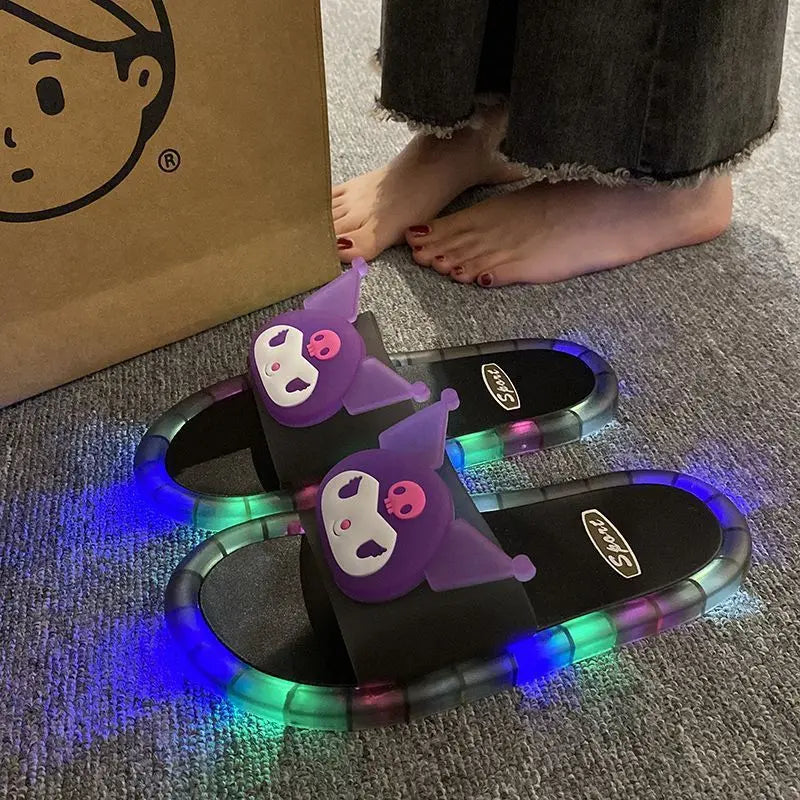LED Light Sandals Women Hello Kitty Luminous Slides