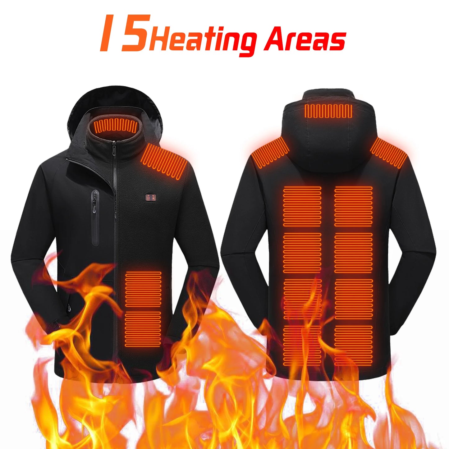 Winter USB Heated For Jacket Electric Heating Warm Clothes Motorcycle Camping Ski Combat Outdoor Sports Apparel - Teglex