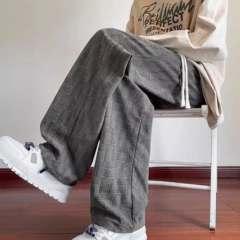 Men's Fleece Lined Casual Straight Leg Pants Autumn Winter