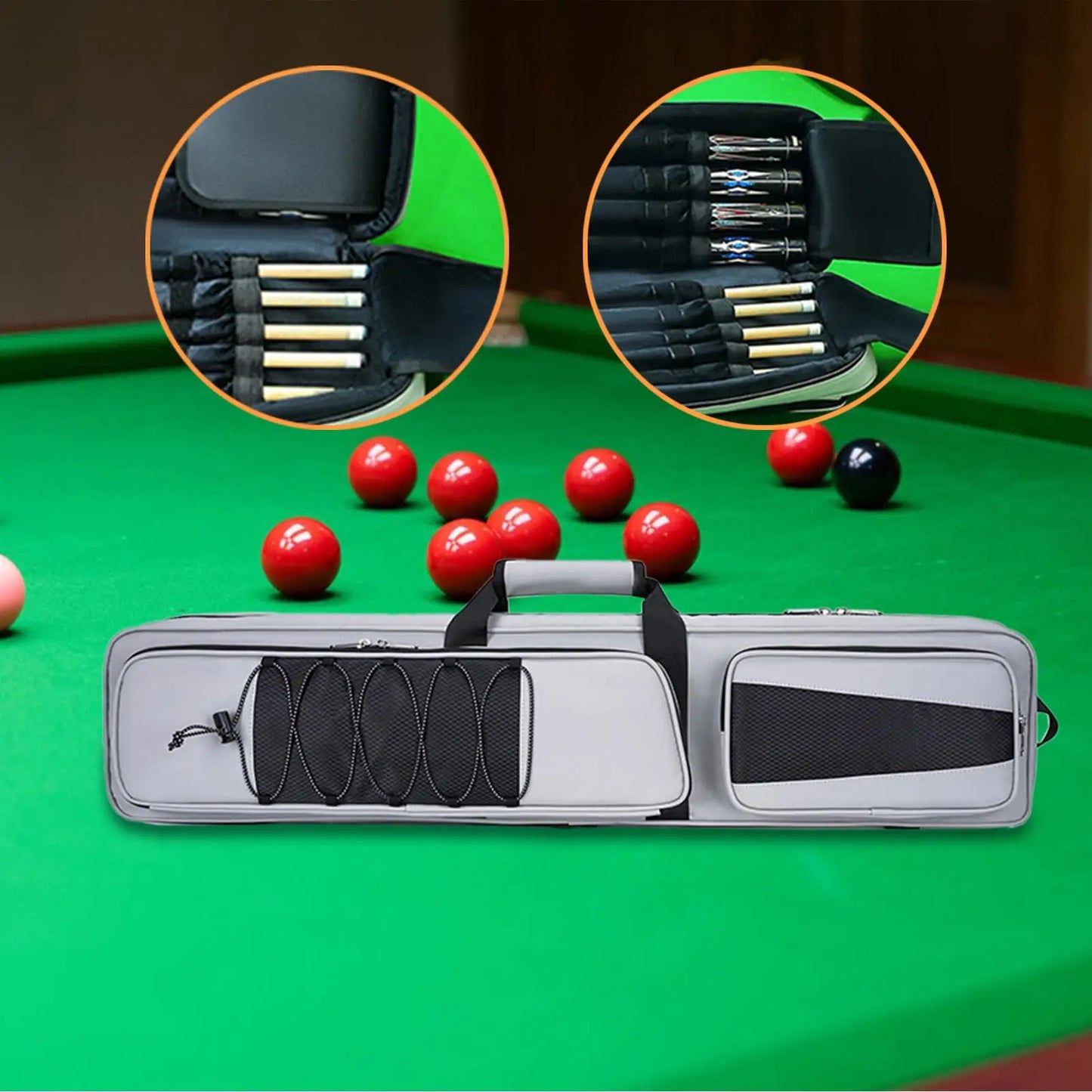Pool Cue Case 4x5 – Shoulder Strap Billiard Carry Bag