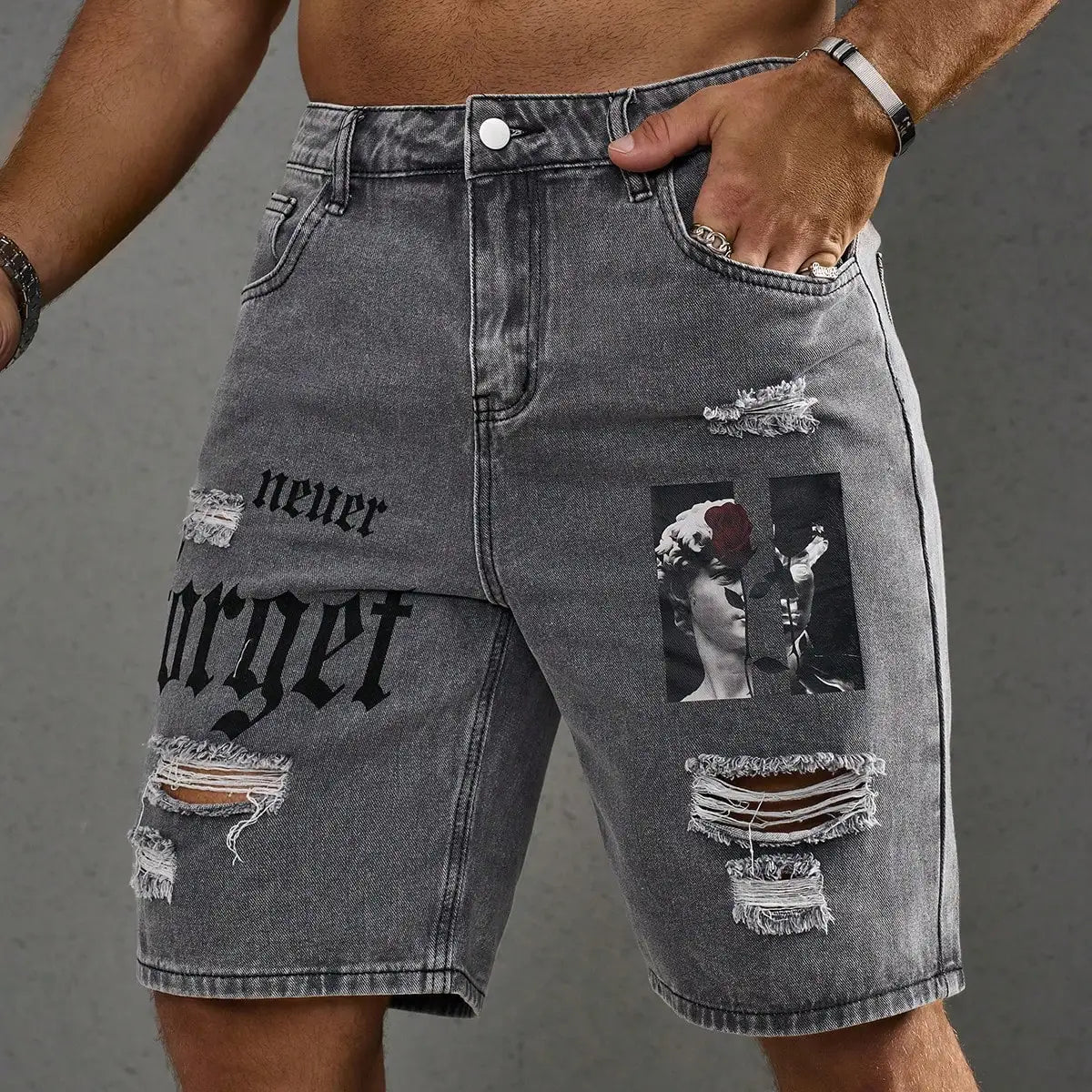 Men's Stretchy Denim Cargo Shorts – Streetwear