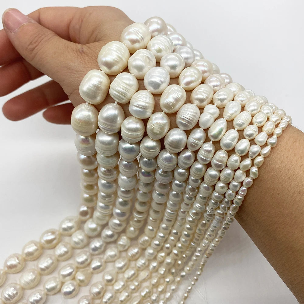 Natural Freshwater Pearl Beads Rice Isolation Loose Beaded for Jewelry Making DIY Personality Bracelet Necklace Accessories Gift - Teglex