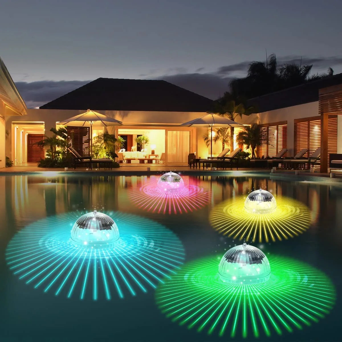 LED Solar Schwimmkugel Lampe Schwimmbad Kugel Solarbetrieben Teich Drift Wasserdichtes Leuchten Show Disco Farbwechsel Licht