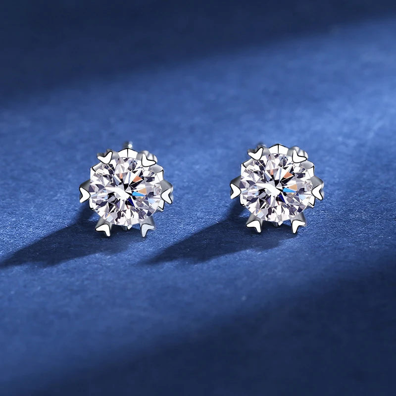 VVS1 Moissanite Studs | D Color 925 Silver GRA