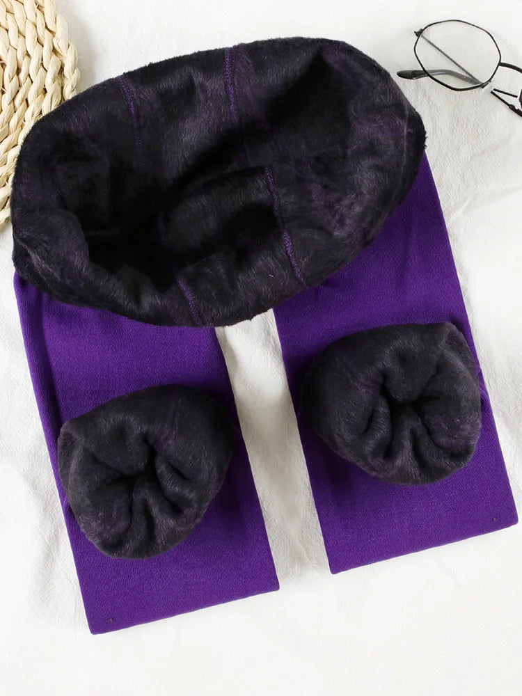 High Waist Thick Velvet Winter Leggings – 8 Colors