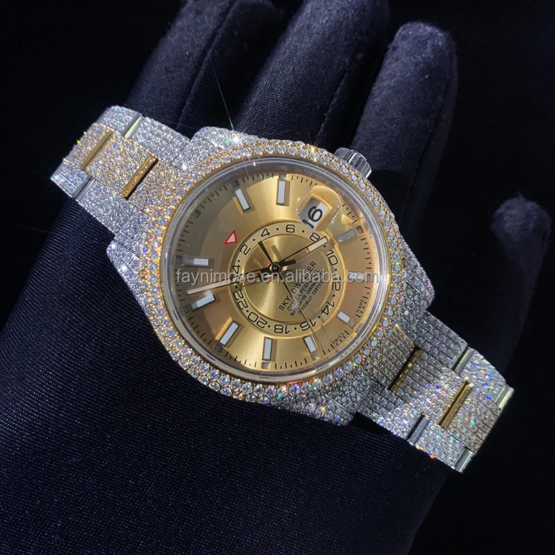 Herren VVS Moissanite Diamant Mechanikuhr