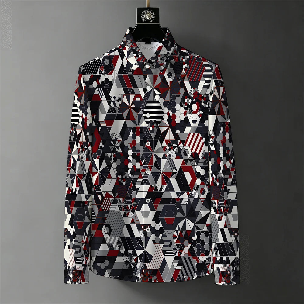 Men's Abstract Graffiti Print Casual Shirt