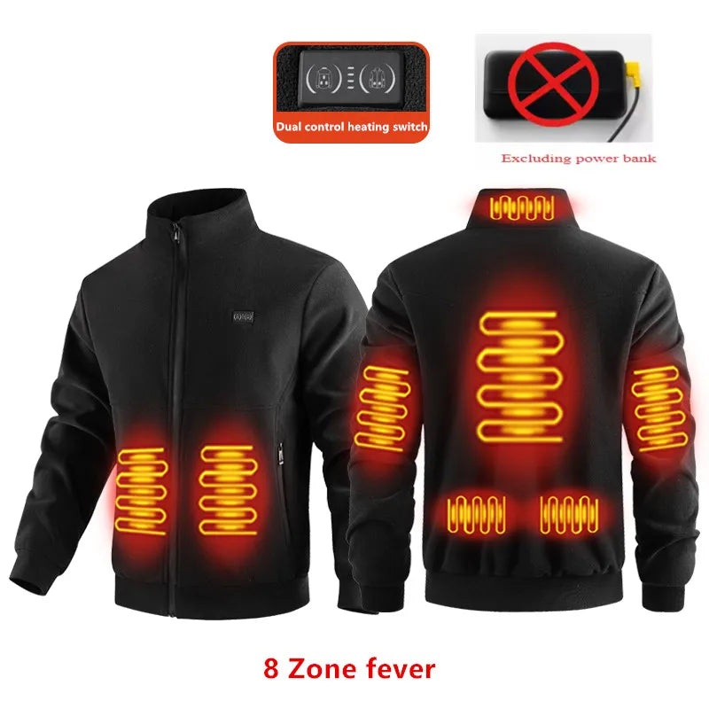 Winter 8-Zone Intelligent Heating Electric Fleece Coat Unisex