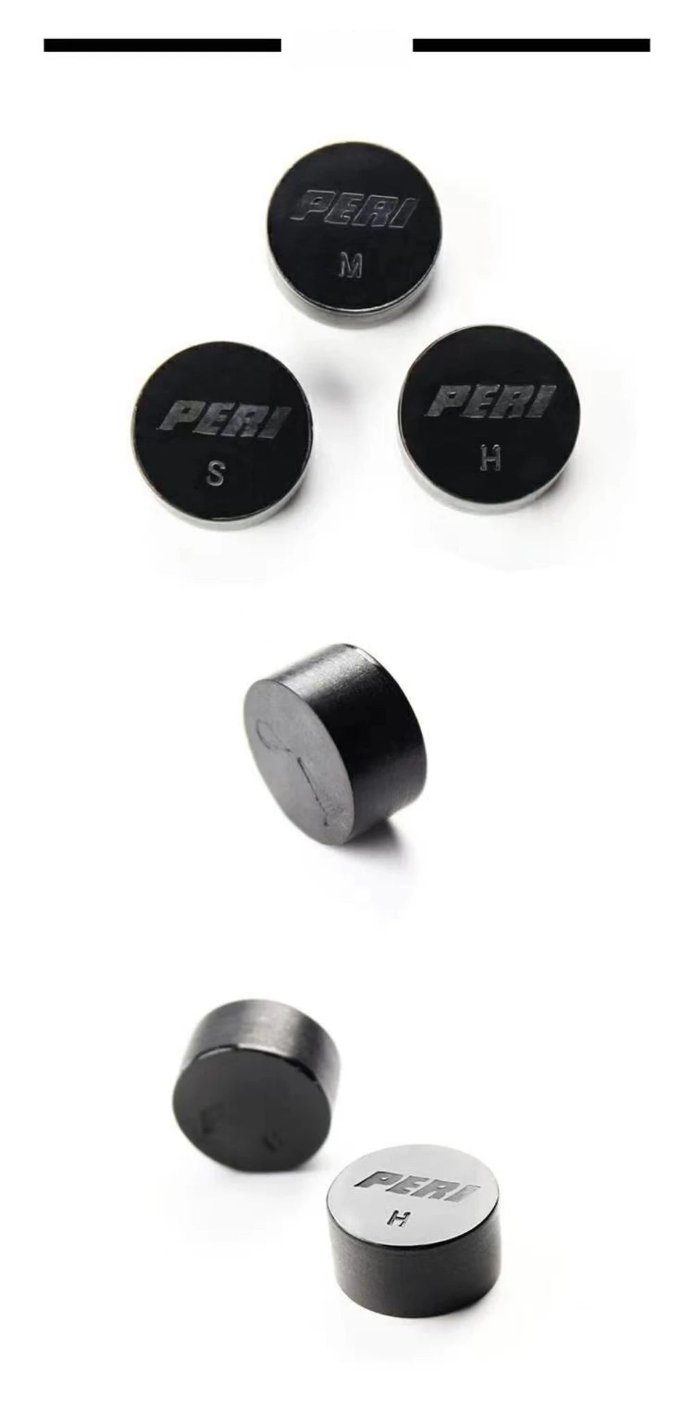 PERI Professional Black ICE Billard Queue-Spitze 14mm-Härte S/M/H