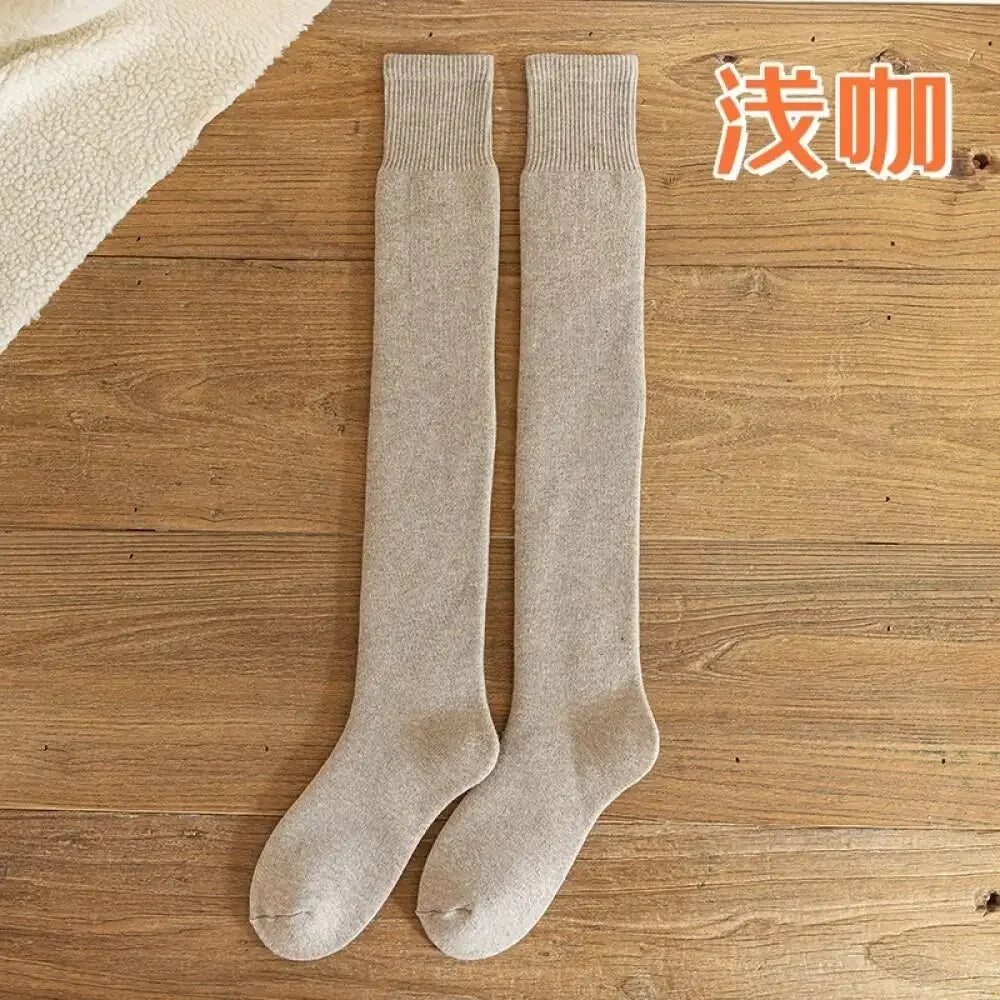 Kaschmir-Overknee-Socken für Damen, flauschig gefüttert, Plüsch, gemütliche Winterstrümpfe, Beinwärmer, Overknees, Bestseller, warme dicke Strümpfe