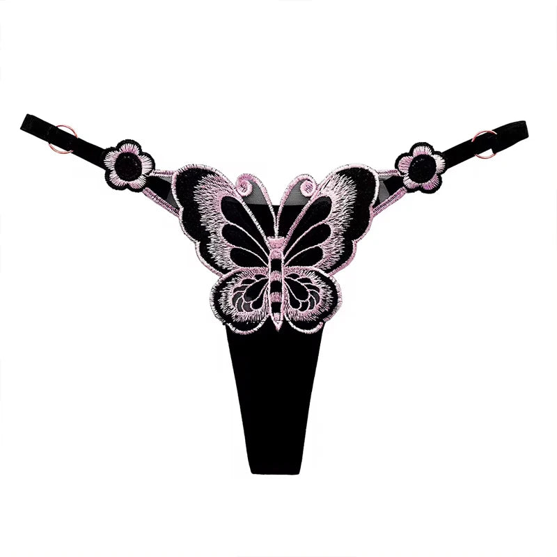 Lace Butterfly Thong Panties – Mesh G-String Briefs