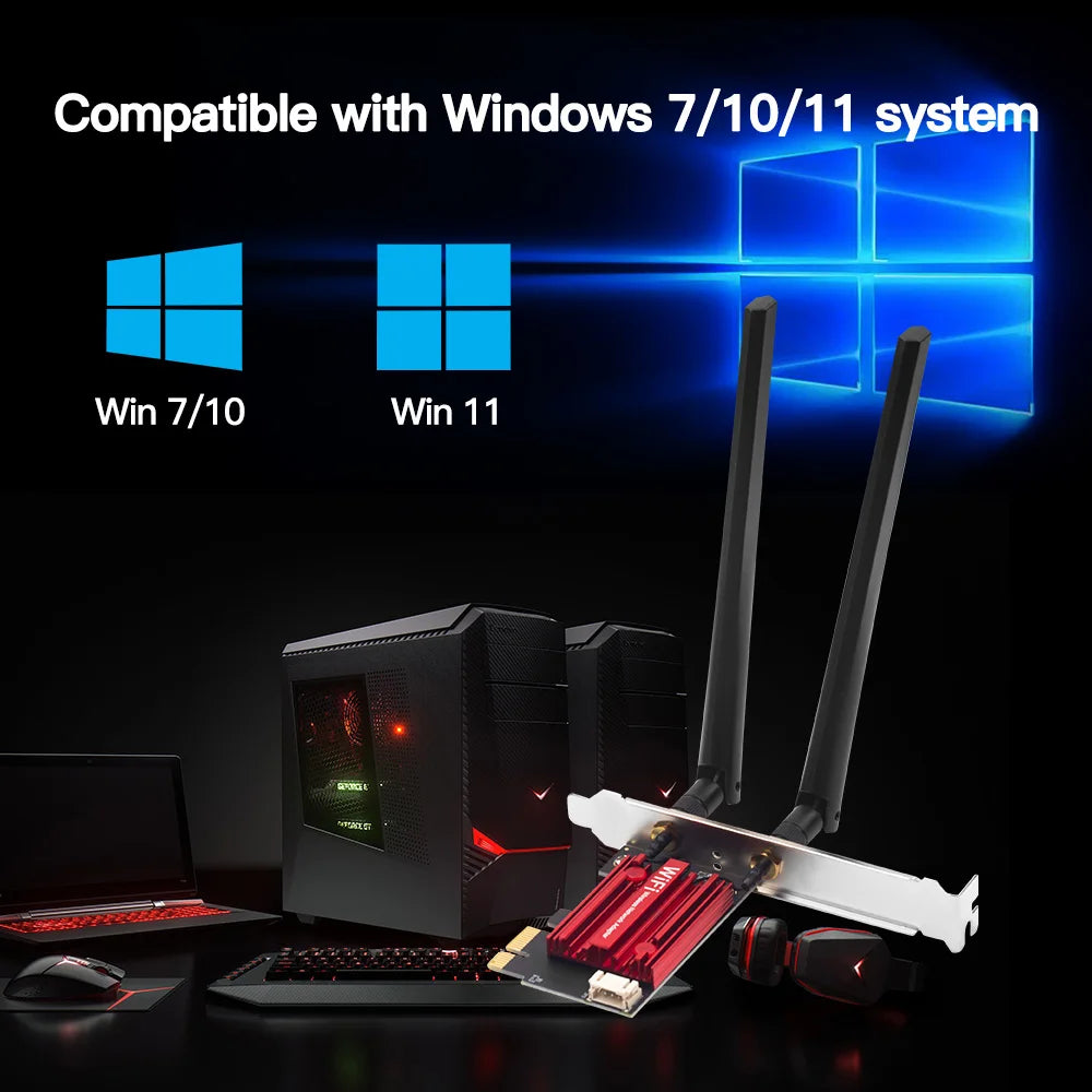FENVI WiFi 5 PCI-E Wireless Adapter AC1200 Netzwerkkarte Dual Band 2.4G/5GHz 802.11AC für Bluetooth 4.0 Desktop Windows 7/8/10/11