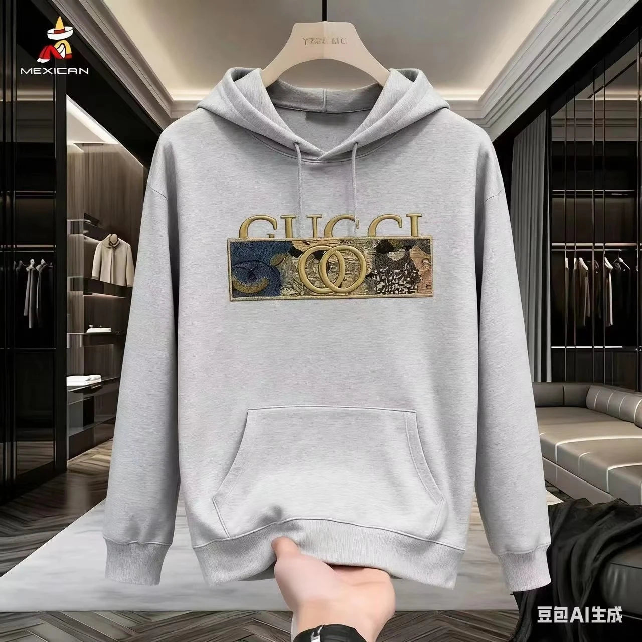 Loose Fit Printed Cotton Hoodie for Men & Women