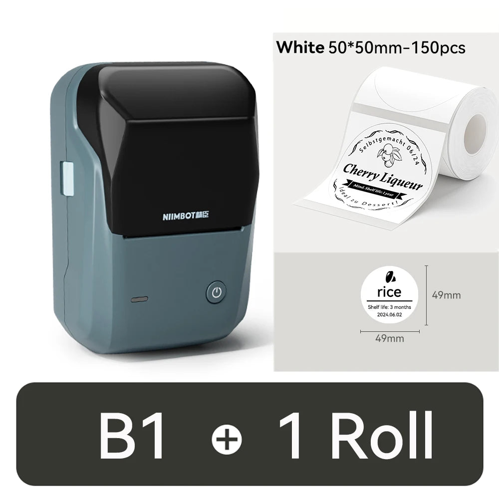 NIIMBOT B1 Bluetooth-Etikettendrucker – 2" Klebeetiketten